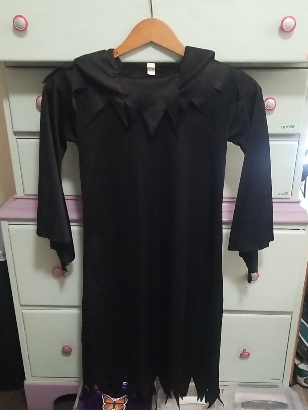 Kids Black Hooded Halloween Costume Dress